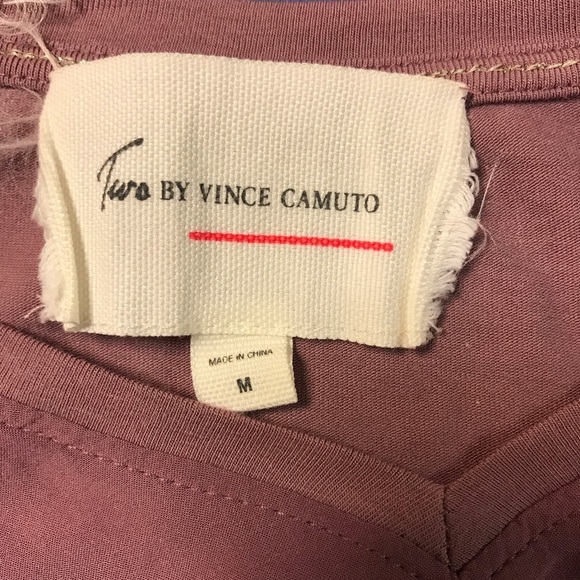 Two by Vince Camuto V-Neck Top Medium Pink Casual Long Sleeve - Picture 5 of 6